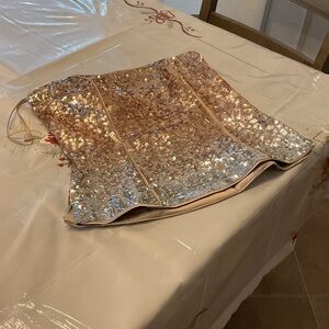 WHBM Ombré Gold/silver bustier, size 10,  NWT